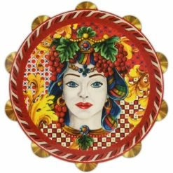 Baci Milano - Joke Sicily Red Tambourine Cutting Board Large