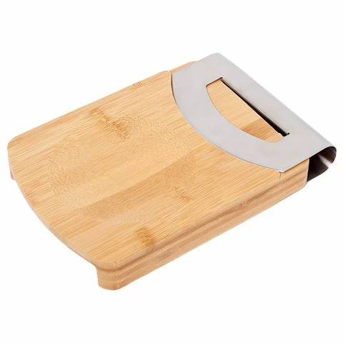 Savannah - Smart Stainless Steel Mezzaluna With Bamboo Board 3 Savannah - Smart Stainless Steel Mezzaluna With Bamboo Board